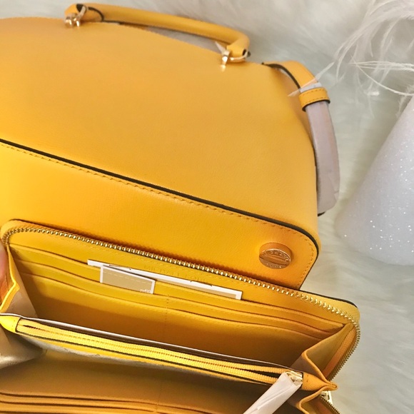 🌺MICHAEL KORS 3Pcs JASMINE YELLOW EMMY SATCHEL SET - Picture 3 of 8